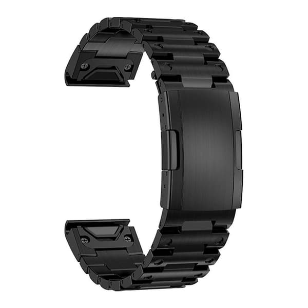 26 mm snabbspänne med fällbart spänne för Garmin Fenix 7X/7X Solar/Enduro/ Coros Vertix 2 Black