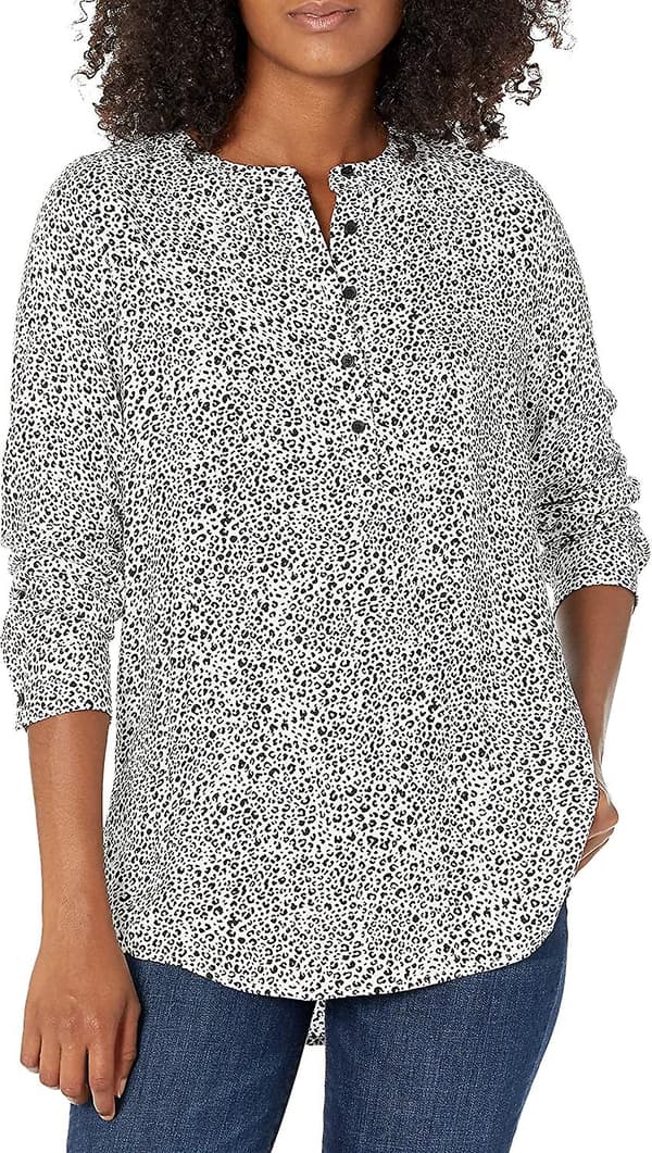 Langermet vevd bluse for kvinner Style 12 L