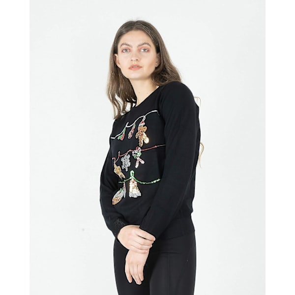 Juletrøjer til kvinder Sweatshirts med pailletter Jingle Bells og Hohoho Mops Fru Claus Julejumper