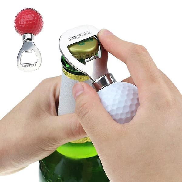 Golfboll flasköppnare, golfare öl gåva nyhet objekt för golfälskaren och Red