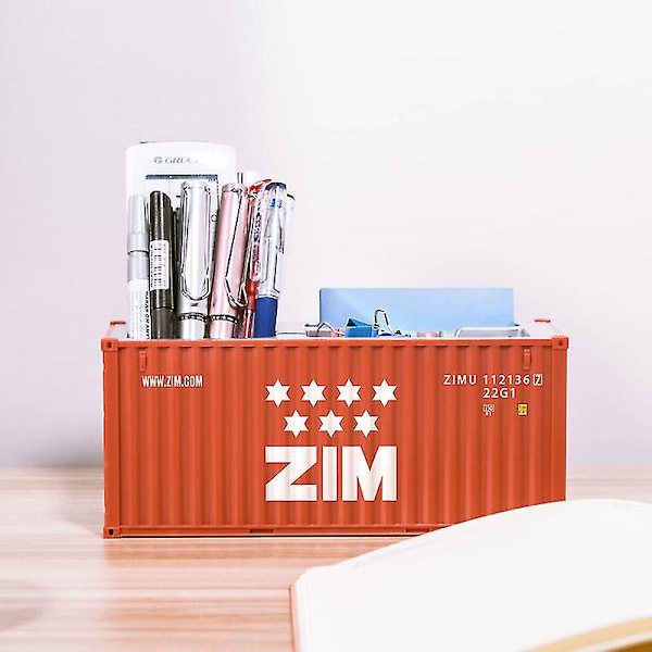 20ft Mini Skibscontainer Model Legetøj Cargo Container Maritimo Die-Cast Container Skibsboks Penholder Kontorgaver Tilpasset Logo ZIM 30 Pen holder