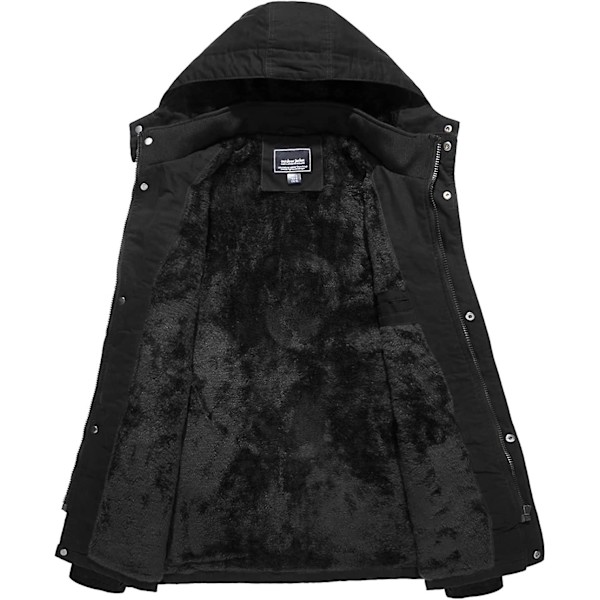 Herrjacka - Casual vinterbomullsjacka Militärjacka Tjock huvtröja Cargojacka XL