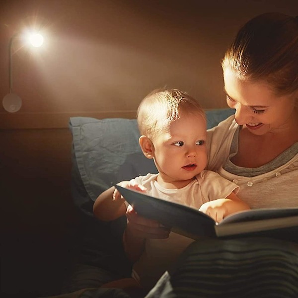 Sänglampa Vägglampa 2 Ljus Läslampa Led Svanhalslampa 3w, 3000k Varmvit Läsning
