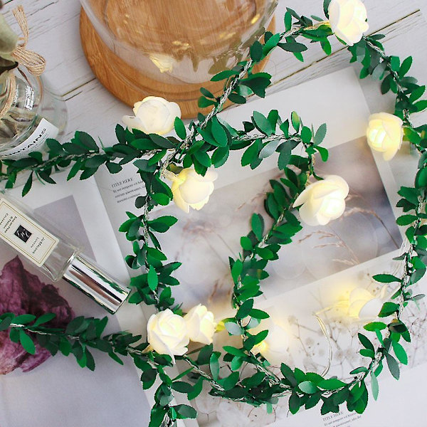 40 LED-stränglampor blomma fe-lampor blomma lykta usb batteridriven girlang bröllopsdekorations vinlampor för alla hjärtans dag fest White Box 1.5m 10led
