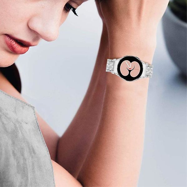 Urrem i rustfrit stål til Samsung Galaxy Watch4 Active 40mm/44mm/Watch4 Classic 42mm/46mm Silver