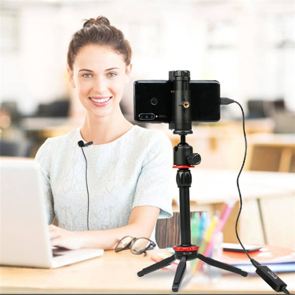 Digital Omnidirektionel Clip-on Lavalier Revers Mikrofon til Livestreaming Vlogging