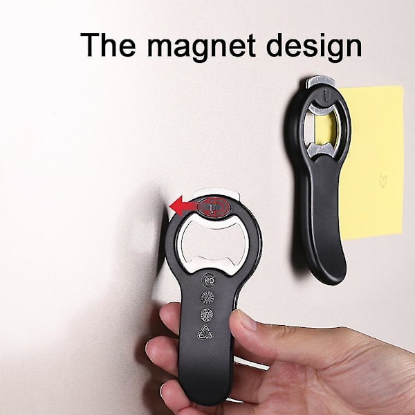 Magneettinen pullon- ja tölkinavaaja jääkaappiin, ruostumattomasta teräksestä valmistettu kirkkoavaimen avain korkilla KD0440C elegantblack