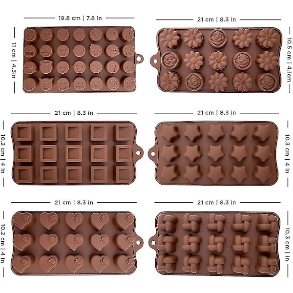 6 Stykker Kageform Silikone Chokoladeform Kærlighed Dyr Bageform Style 2