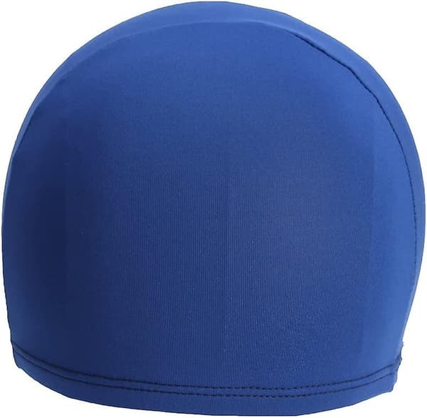 Badehette for voksne, polyesterstoff, badehette for menn og kvinner, svømmehatter (mørk blå)