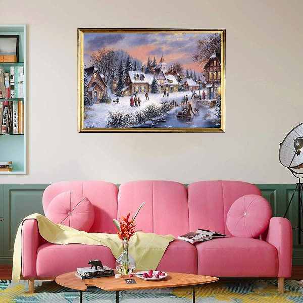 1000 bitar Snöig vinternatt 70 x 50 cm pussel för vuxna pedagogisk spelutmaning leksak 1000 bitar pussel för vuxna barn