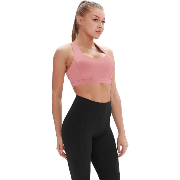 Träningssport-BH för kvinnor - Fitness Athletic Exercise Running BH, Activewear Yoga Tops Pink M