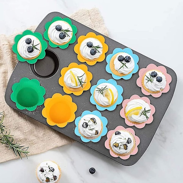 54 Pakning Silikon Muffinsformer, Silikon Cupcake Bakeformer Gjenbrukbare Muffinsformer Cupcake Papirformer Holdere For Muffins, Cupcakes Og Godteri