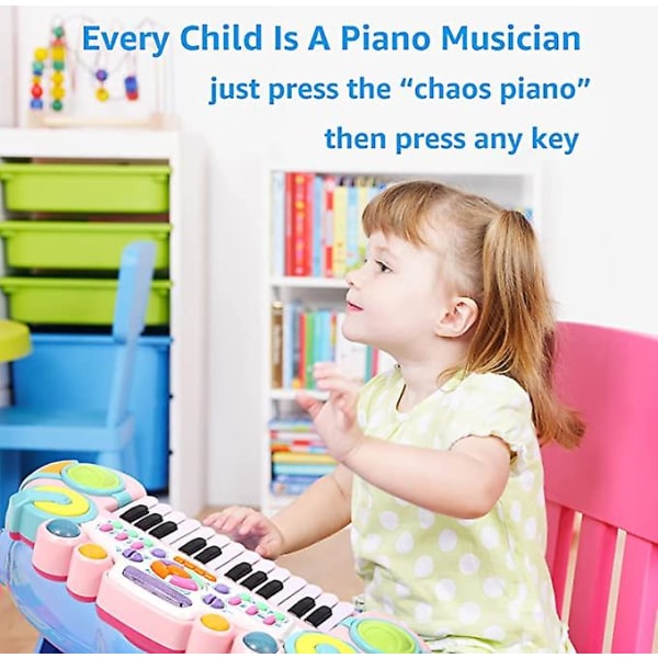 Legetøjspiano til småbørn, 24 tangenter, multifunktionelt babypiano, legetøj til piger, børnepiano, keyboard til småbørn, fødselsdag