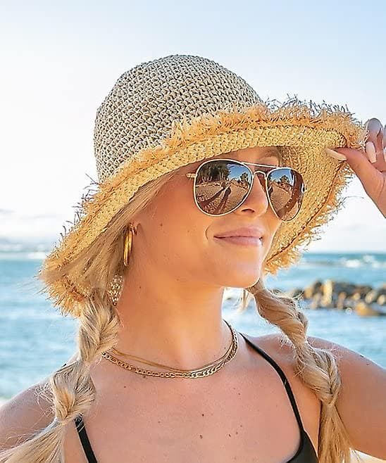 Dame Solhat Strandhat Frynset Hæklet Foldbar Stråhat Sommer Style 1