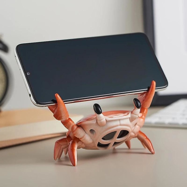 Java mini rapus langaton bluetooth-kaiutin puhelinpidikkeellä painonnosto rapu työpöytäteline stereoääni subwoofer koriste Orange