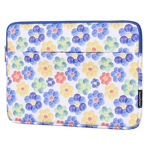 Laptopfodralväska för 11~15 tums bärbar dator, blommönstrad PU-läder 11-tums bärbar datorväska For 13 inch Laptop