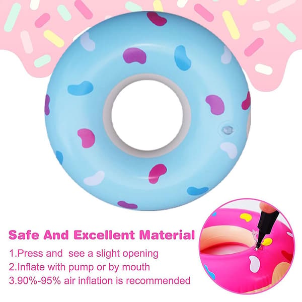 6 st uppblåsbara pool donuts mini donut uppblåsbara leksaker liten simring för barn style5