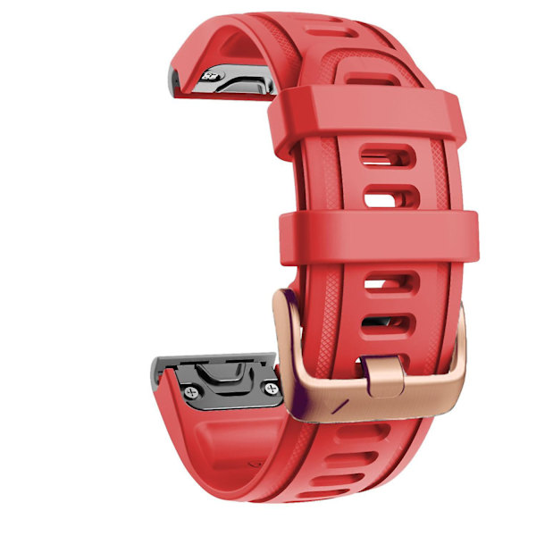 20mm Silikonersättningsrem för Garmin Fenix 7S/6S Pro/5S Plus/Instinct 2S, roséguldspänne Red