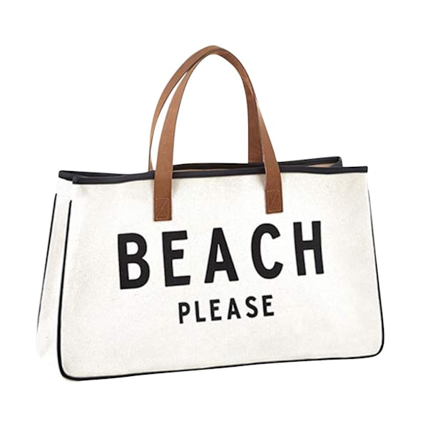 Strandtaske Bomuld og Linned Lærredstaske Stor Kapacitet Lærredstaske Tote Bag