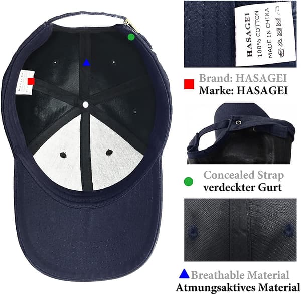 Baseballcaps for damer og herrer, ensfarget baseballcap