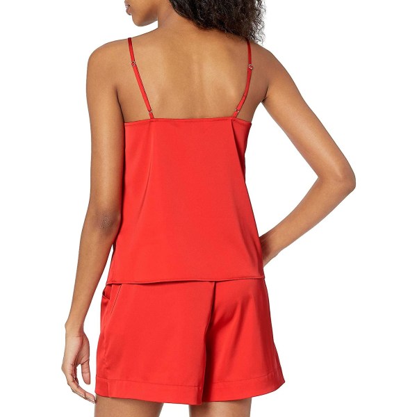 Natalie V-halsad spetskantat linne Red XXL
