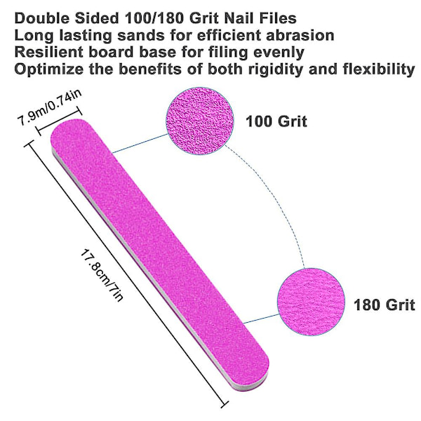 10 stk Dobbeltsidige Neglefiler med Grit Emery Board Manikyr Pedikyr Verktøy style2