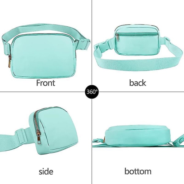 Snygg midjeväska i nylon för män och kvinnor, vattentät, sportig, casual crossbody-väska Mint Green