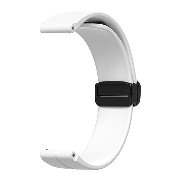Til Keep B4/Huawei Watch Fit Mini 16mm Silikone Rem Udskiftning Urrem, Sort Foldespænde White