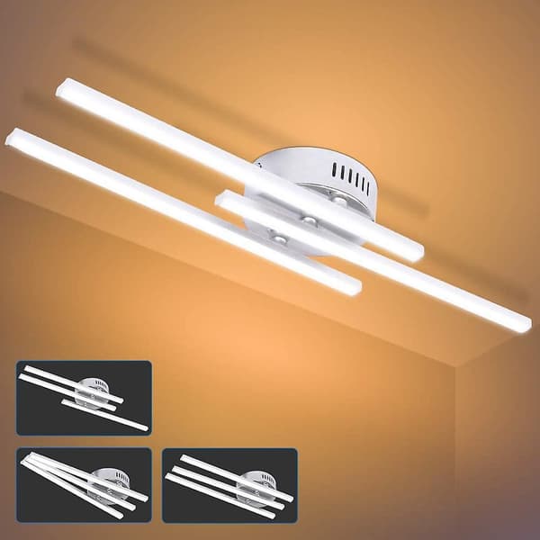 LED Loftlampe, 21w Moderne Parallel Stribe Design Loft Lysekrone Lampe Med 3 Parallelle Striber Lys Til Stue Soveværelse Spisestue