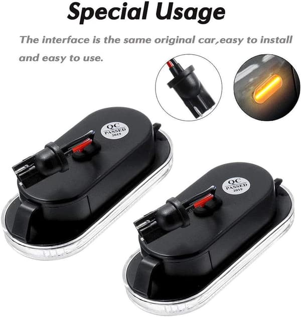 Blinklys, 1 Par Dynamisk Sideindikator Flydende Sidemarkeringslys Lampe Udskiftning til V-W T5