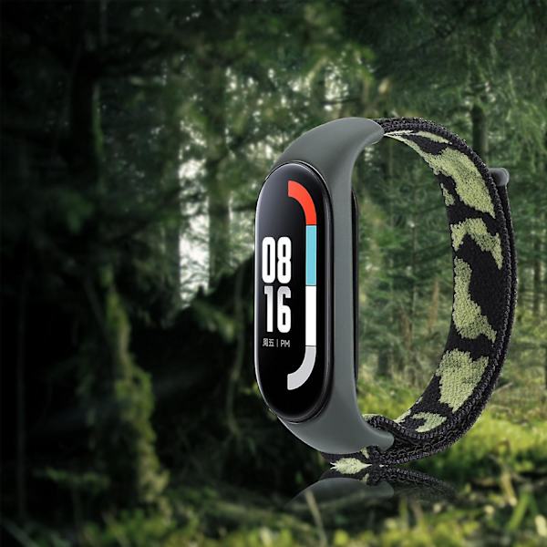 Kamouflage Nylon Justerbar Klockarmband För Xiaomi Mi Band 5/6/7 Army Green