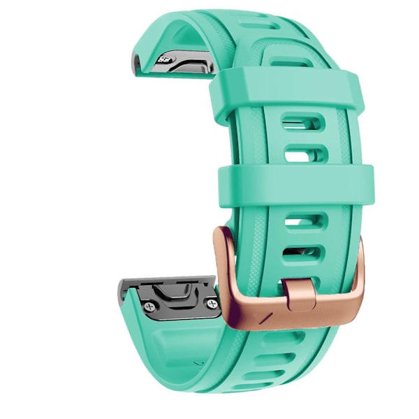 20mm Silikonersättningsrem för Garmin Fenix 7S/6S Pro/5S Plus/Instinct 2S, roséguldfärgat spänne Teal Green