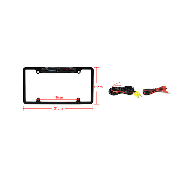 Sonew Bil Backup Kamera, Full HD Front Bil Video Recorder Backkamera Kit med 2LED, Enkel Installation, Vattentät