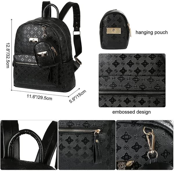 Ryggsäckar för kvinnor - Fashion axelväskor - Dammode PU-läderryggsäck