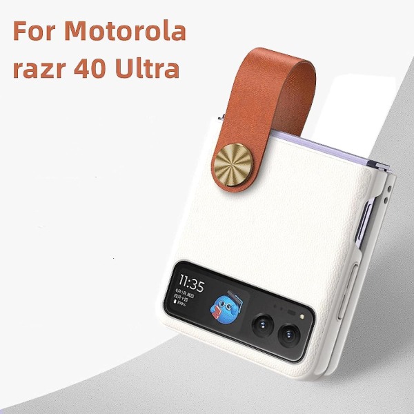 Case med handrem kompatibel med Motorola Razr 40 Ultra, för Motorola Razr Plus 2023 Premium Feel Pu- cover Black For Motorola razr 40 Ultra