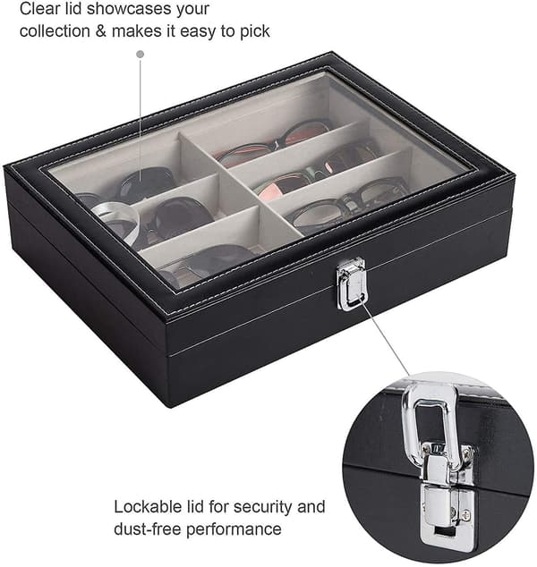 Solbrille Organizer, Solbrille Opbevaringsboks med 8 rum