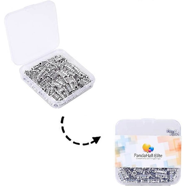 100 stk. Søjle Spacer Perler Tibetanske Rør Perler Legering Antik Sølv Metal Smykker Spacere Løse Perler Charms til Armbånd Halskæde DIY Smykkefremstilling 1