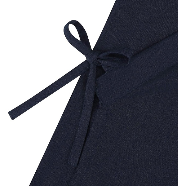 Herr Kimono Morgonrock Lätt bomull Kimono Morgonrock Morgonrockar Lång Morgonrock Pyjamas Sovkläder Nattlinne med ficka Navy Blue 2XL