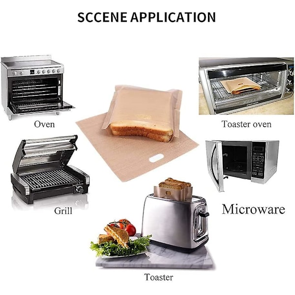 Toastposer Genanvendelige Non-stick Lommer Sandwich Toastposer 3 Stk, Toastposer Vaskbar Gave