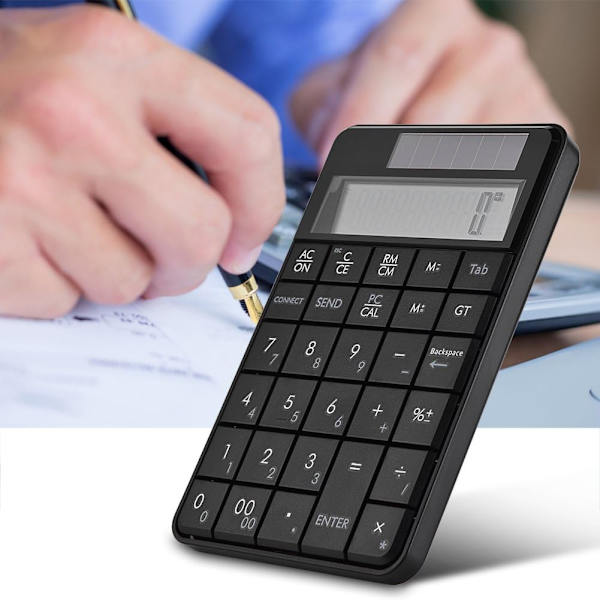 Mini 2.4G USB Trådløs 2 i 1 29 Tasters Numerisk Tastatur & Lommeregner med LCD-display