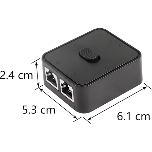 Nätverks LAN-switch 2 portar, RJ45 nätverks-tryckknappsswitch-splitter-väljare, 100M 2 in 1 ut eller 1 in 2 ut, 2-ports nätverkshubb