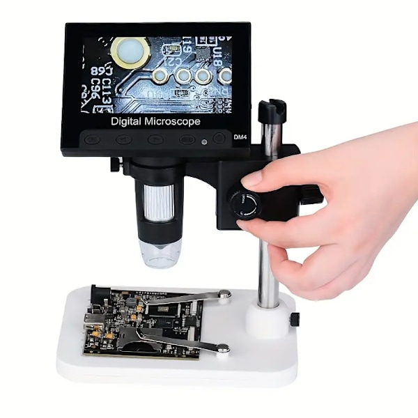 4.3\" Myntmikroskop, 4.3 Tommers LCD Digitalt Mikroskop 1000x, Myntforstørrer Med 8 Justerbare LED-Lys, For PC-Visning, Windows-Kompatibel