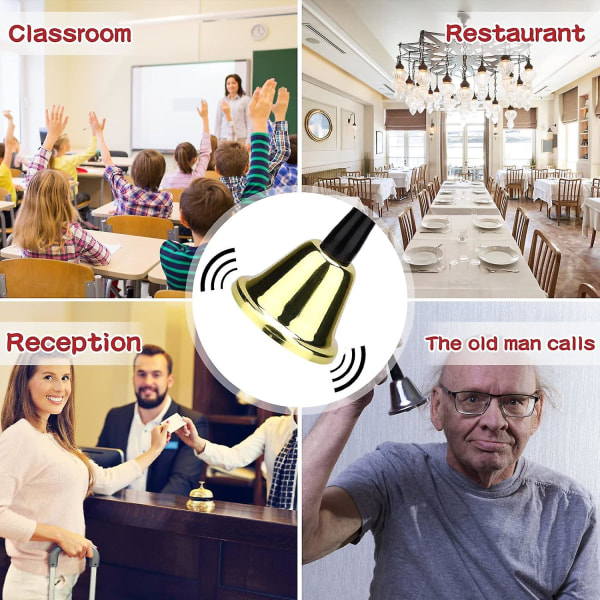 Håndklokke Stål Bordklokke Dørklokke Juleklokker Høj Lyd, Juledekoration, Til Skole, Spil, Reception, Køkken, Middagsklokke, Bar A
