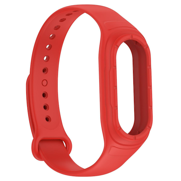 Xiaomi Smart Band 8 -rannekkeen korvaava silikoninen kellon ranneke, jossa integroitu ranneke ja suojakotelo Red
