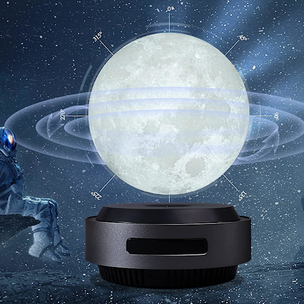 Levitating Moon Lamp, Auto Lift Magnetic Levitation Moon Night Lights, 3d Printing Floating Luna Night Light Table Lamp For Room Office Decor Creative