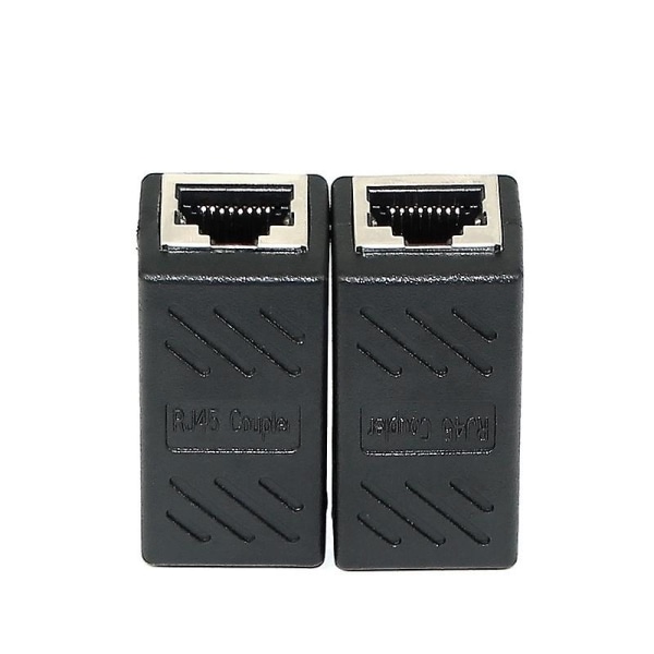Liitinkaapeli Ethernet Suojattu Modulaarinen Adapteri 2x Rj45 Naarasliitin Dsl Lan Musta