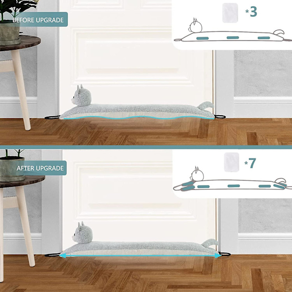 38 tommers vindstopper for dør og vindu, avtakbar og vaskbar vektet fransk 36 inch Cat