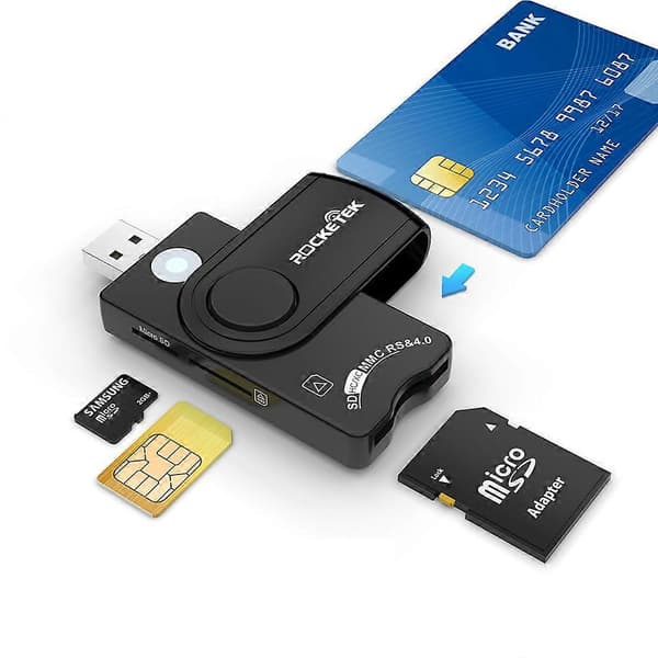 USB3.0 skatteindberetnings IC smartkortlæser SD/TF/SIM-kort multifunktionslæser