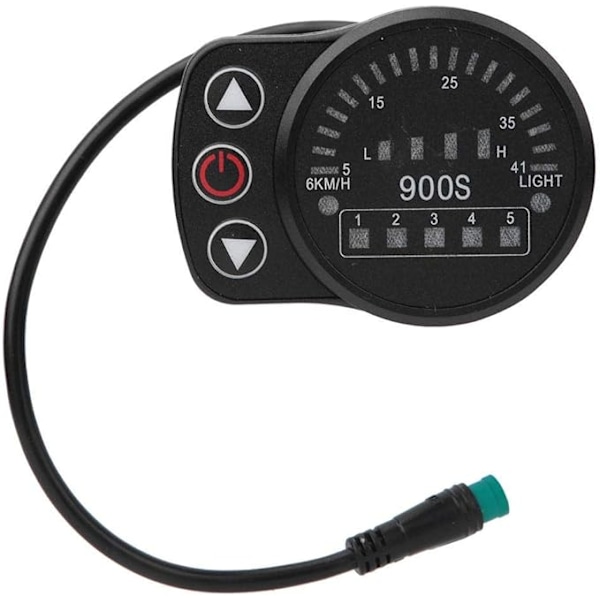 Cykel Display Meter, KT-900S Plastik Elektrisk LED Display Meter med Vandtæt Stik til Cykel Modifikation
