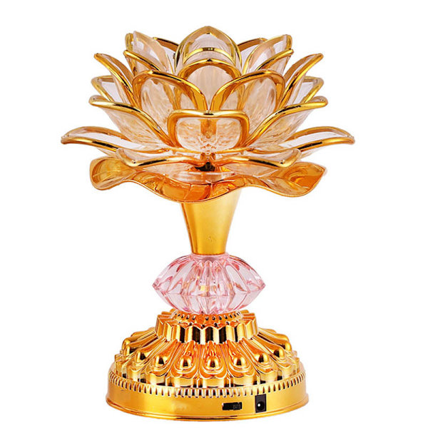 Led Lotus Buddhistisk Lampa, Buddha Lotus Ljus, 7 Färger för Buddhistisk Heminredning Tempel